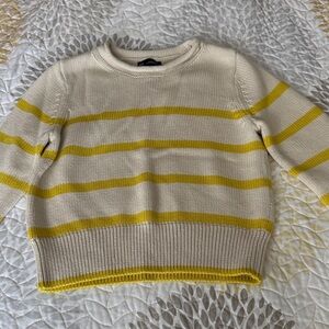 GAP Yellow and Cream Striped Women's Sweater